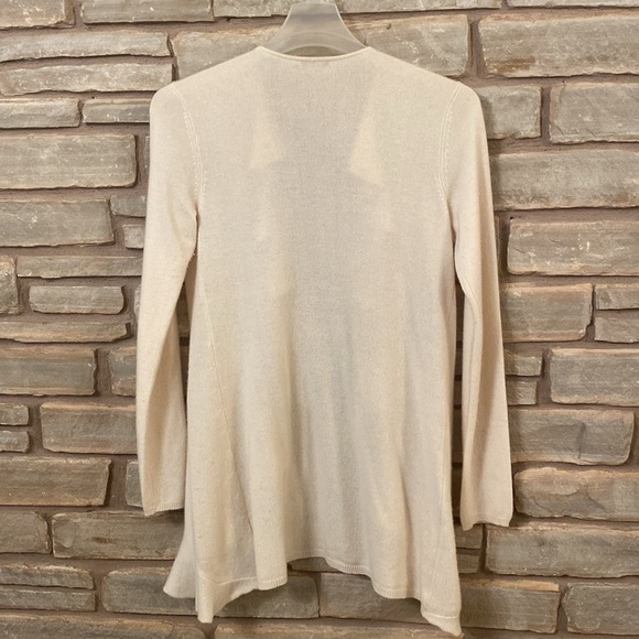 MAGASCHONI %100 cashmere Women's Casual Open Front Ruffle Cardigan Size M - Picture 2 of 8